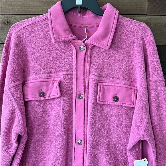 NWT Free People Women's Ruby Jacket Shacket in Pink Envy Size Large - Picture 3 of 9